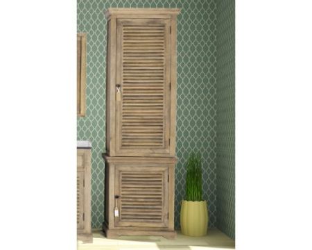 Colonna bagno in legno massiccio "Persienne" con apertura diritta