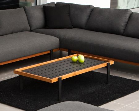Tavolino da esterno "Maluku Island" in teak e alluminio