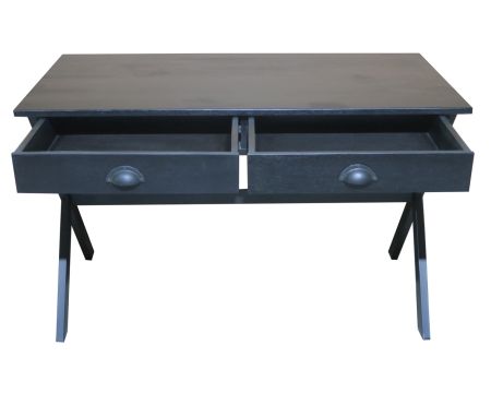 Scrivania in metallo nero e legno 120cm "Atelier