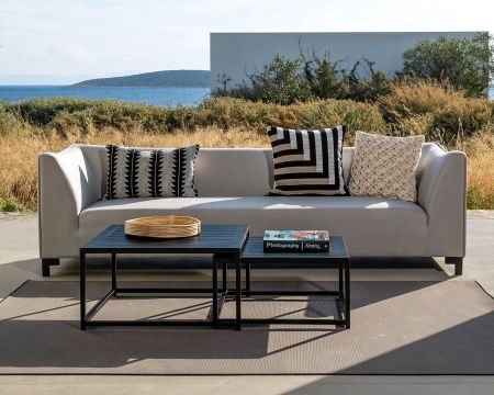 Set di mobili da giardino in tessuto Sunbrella "Andaman Island", 3 pezzi, grigio chiaro