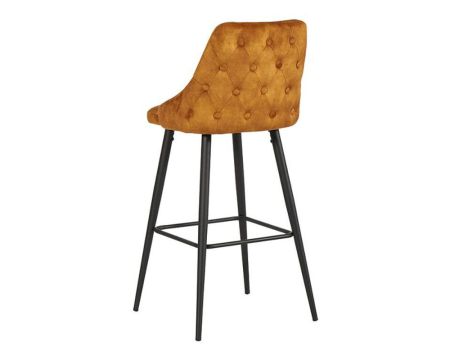 Set di 2 sedie da bar "Casta" blu e nere in tessuto velvet touch