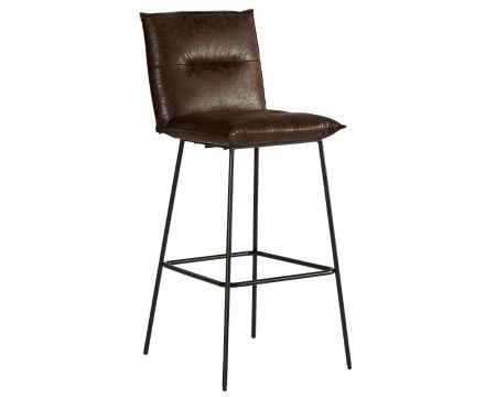 Set di 2 seggioloni industriali Casita in metallo nero e tessuto marrone