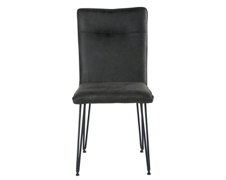 Set di 4 sedie "Chaise Casita" in metallo retro in tessuto nero e grigio