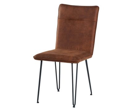 Set di 4 sedie "Chaise Casita" in tessuto Havana con gambe in acciaio nero