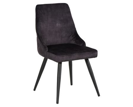 Set di 2 sedie "Casta" imbottite in metallo grigio antracite