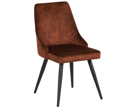 Set di 2 sedie in stile scandinavo "Casta" in tessuto Havana con schienale imbottito