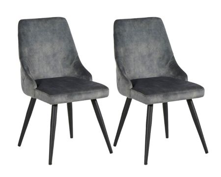 Set di 2 sedie grigie in stile scandinavo "Casta" con schienale imbottito