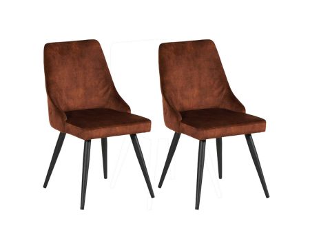 Set di 2 sedie in stile scandinavo "Casta" in tessuto Havana con schienale imbottito