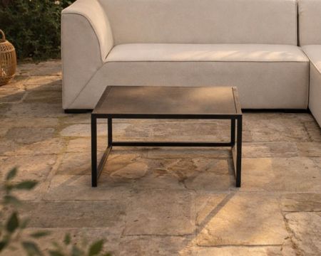 Tavolino quadrato da esterno "Sunset Bay" con piano in ceramica