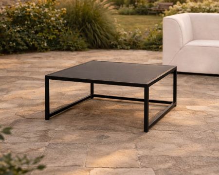 Tavolino quadrato da esterno "Sunset Bay" con piano in ceramica