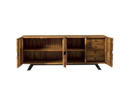 Credenza "Copley" in teak di recupero con motivo "natura grezza"