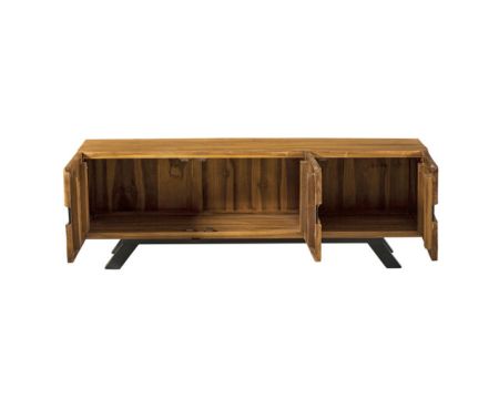Porta TV "Copley" in teak rigenerato da 160 cm nello spirito della natura grezza