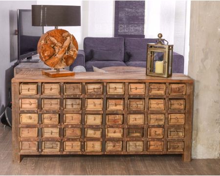 Cassettiera in legno riciclato 150 cm Collezione "Nepalaise