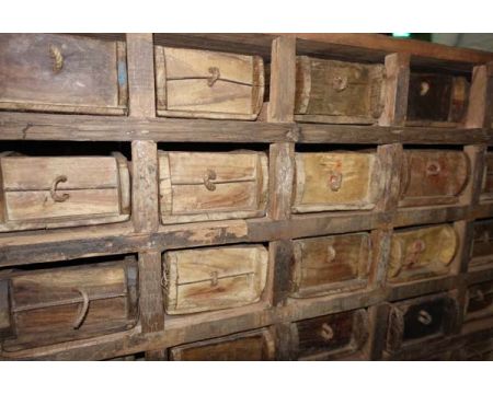 Cassettiera in legno riciclato 150 cm Collezione "Nepalaise