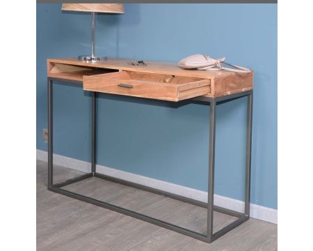 Consolle "Zen" con contenitore in metallo e legno
