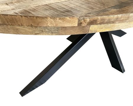 Tavolo ovale grande "Andy" in legno e metallo 240x120 cm
