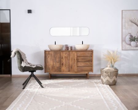 Mobiletto con ante e cassetti "Kahiko" 140 cm mango scuro