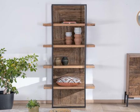 Libreria in acacia a 4 livelli in stile etnico "Geonidum