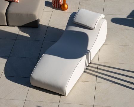 Sdraio "Miroly bay" a 1 posto dal design organico in tessuto speciale per esterni bianco