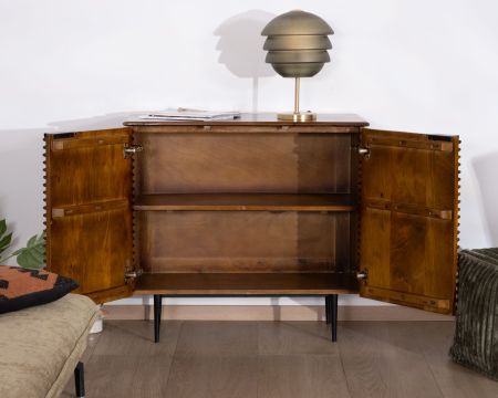 Contenitore basso "Sheffield" in teak e mango