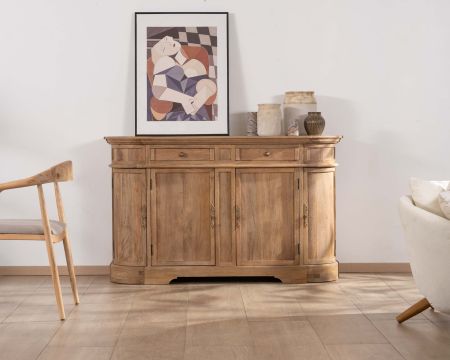 Credenza "Eglantine" in mango massiccio con bordi arrotondati 150 cm
