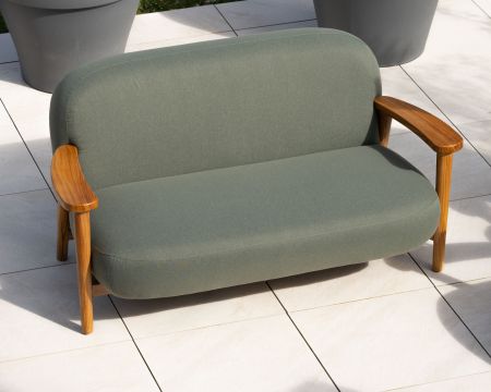 Set da giardino 3 pezzi "Aristochair" in tessuto per esterni verde cachi