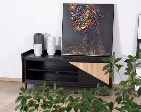 Porta TV in legno massiccio "Trace" 140 cm