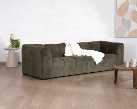 Divano a 3 posti "Enjoy Home" in tessuto bouclette verde