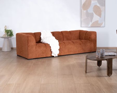 Divano a 3 posti "Enjoy Home" in tessuto bouclette color ruggine