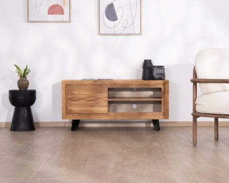 Porta TV "Wave" in rovere oliato 117 cm