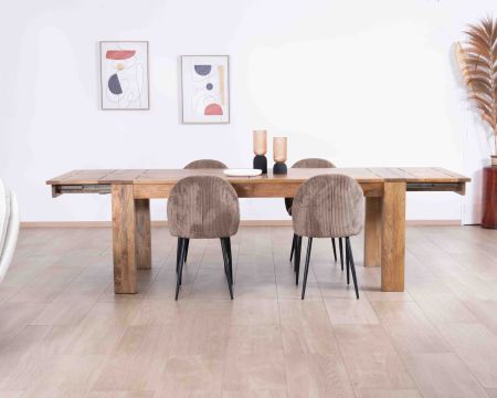 Tavolo da pranzo allungabile "Jappy", da 200 a 290 cm, in legno di mango scuro