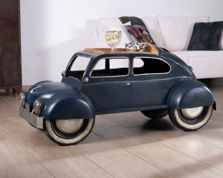 Tavolino originale d'epoca con auto "Crazy" blu