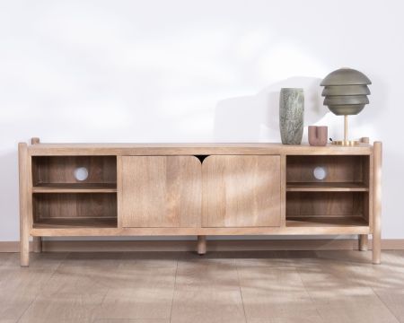 Panca TV grande in legno di mango "Orobie" 185 cm