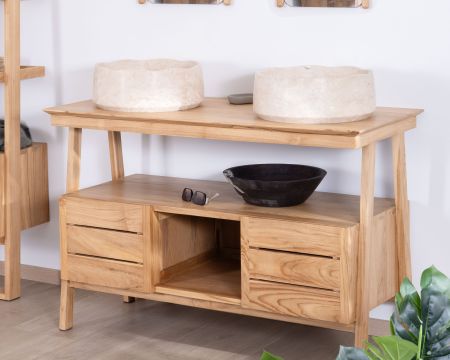 Mobile japandi 120 cm in teak design "Beau Matin 