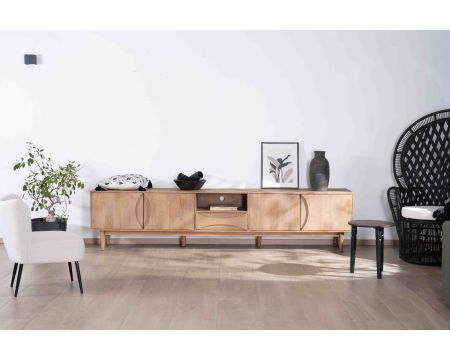 Cabure" XXL 265cm porta TV in mango massiccio con 4 ante e 1 cassetto