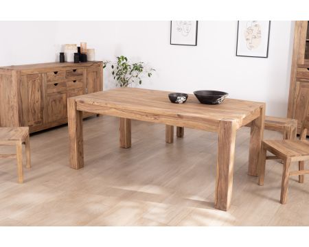 Tavolo da pranzo rettangolare "Kalanohé" in palissandro 160 cm