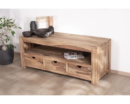 Porta TV in palissandro "Kalanohé" da 150 cm con ampia nicchia e 3 cassetti