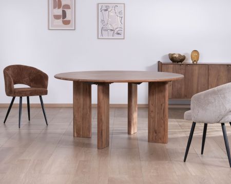 Tavolo da pranzo rotondo in stile japandi "Yona" 150 cm