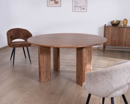Tavolo da pranzo rotondo in stile japandi "Yona" 150 cm