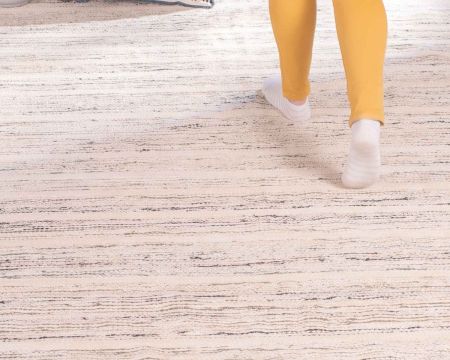 Tappeto "estero" in cotone e juta tessuto a mano con frange 120x180cm