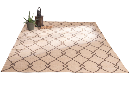 Tappeto kilim "Cocoon" beige in juta e lana, dimensioni 200x300 cm