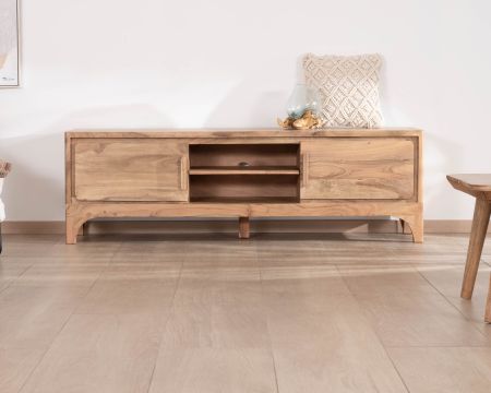 Porta TV "Melody" in stile Zen da 160 cm in acacia