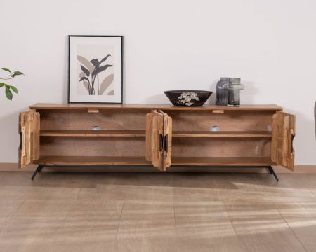 Panca TV "Spot" a 4 ante in acacia 180 cm