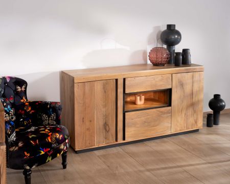 Credenza ultracontemporanea "Lumino" con nicchia di illuminazione a LED