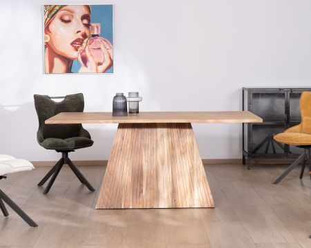 Tavolo da pranzo "Elki" da 175 cm in acacia con gamba centrale