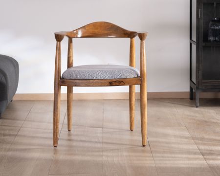 Sedia da pranzo in legno retrò "Judith" con seduta imbottita
