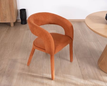Sedia da pranzo "Amarello" in tessuto terracotta ultraconfortevole