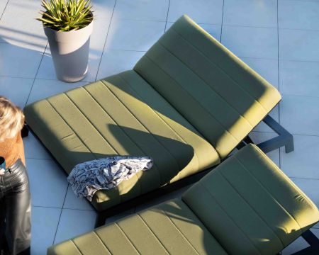 Lettino matrimoniale "Terrasse" verde e nero, top di gamma