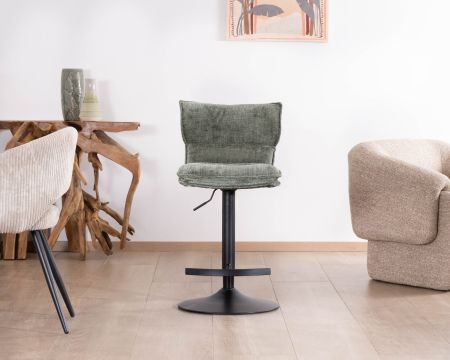 Set di 2 seggioloni regolabili in altezza "Topley" in velluto verde salvia, imbottitura comfort