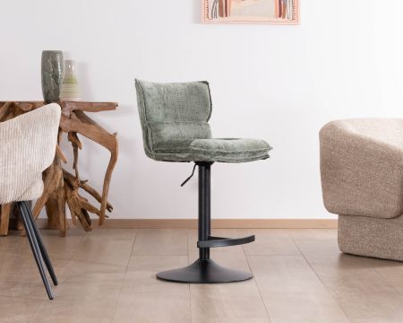 Set di 2 seggioloni regolabili in altezza "Topley" in velluto verde salvia, imbottitura comfort